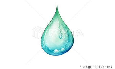 Transparent watercolor drop falling down, celebrating world water day 121752163