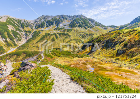 秋の立山黒部アルペンルート　紅葉の室堂平 121753224