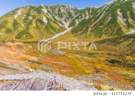 秋の立山黒部アルペンルート 紅葉の室堂平 秋の立山黒部アルペンルート 紅葉の室堂平 121753234