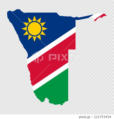 Namibia map silhouette with flag. 121753454