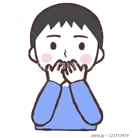 おしゃべり禁止男性イラスト おしゃべり禁止男性イラスト 121753470