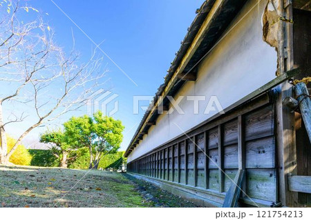 秋晴れ光芒を背景に映える秋の日本庭園風景「旧細川刑部邸」竹あかり　限定公開　熊本市 121754213