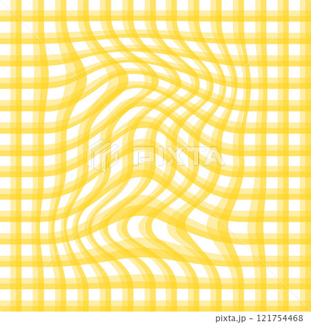 Gingham seamless pattern. Seamless pattern in a distorted check. Texture cherry, blue, yellow, green and white vichy. 121754468