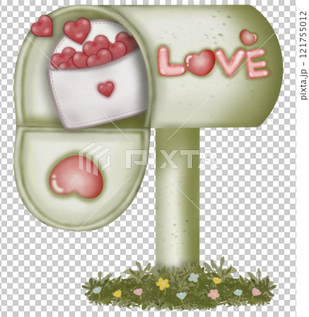 Mailbox and character envelope love hand drawn. 121755012