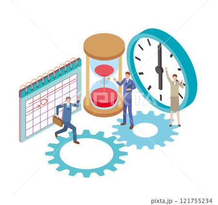 タイムマネジメントのイメージイラスト タイムマネジメントのイメージイラスト 121755234