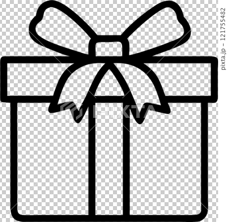 Gift box in outline icon style, business and finance theme. 121755482