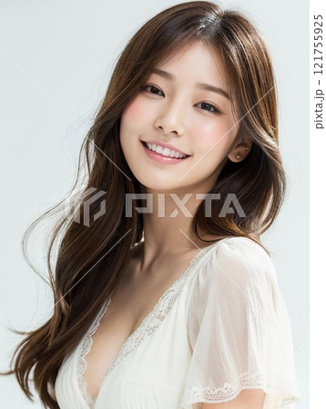 振り向く女性 121755925