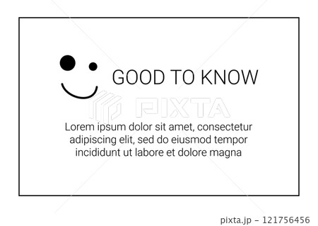 Info message good to know, knowledge, for your information speech communication with cartoon doodle. 121756456