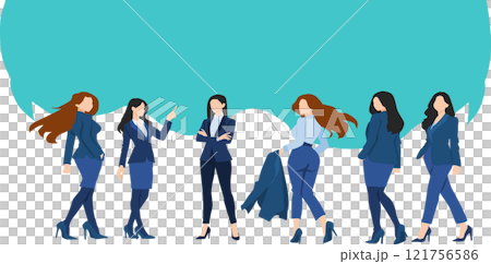Illustration of a business woman making a comment 121756586