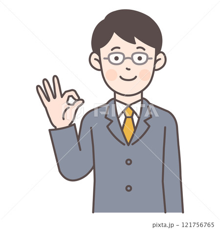 OKサインを出すビジネスマン1 OKサインを出すビジネスマン1 121756765