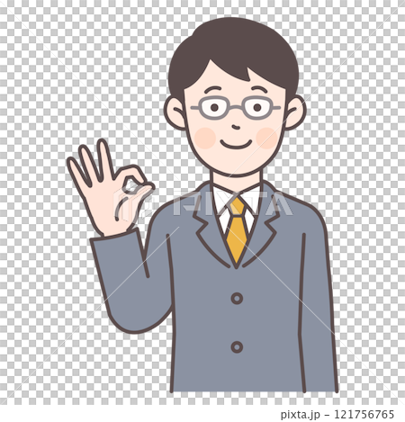 商人顯示 OK 標誌 1 121756765