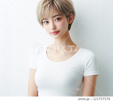 白いTシャツの美女 白いTシャツの美女 121757576