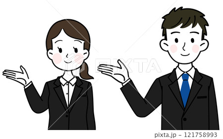 イラスト素材: 案内をする社会人 シンプルでかわいいイラスト素材 イラスト素材: 案内をする社会人 シンプルでかわいいイラスト素材 121758993