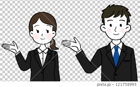 イラスト素材: 案内をする社会人 シンプルでかわいいイラスト素材 イラスト素材: 案内をする社会人 シンプルでかわいいイラスト素材 121758993