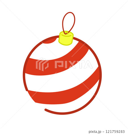 Christmas balls red vector set design. Christmas red and silver ball ornament with elegant shiny and glitter pattern for xmas round shape elements collection. Vector illustration flat Christmas balls red vector set design. Christmas red and silver ball ornament with elegant shiny and glitter pattern for xmas round shape elements collection. Vector illustration flat 121759283