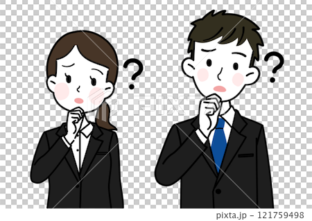 Stock Illustration: A doubtful working adult Simple and cute illustration material Stock Illustration: A doubtful working adult Simple and cute illustration material 121759498