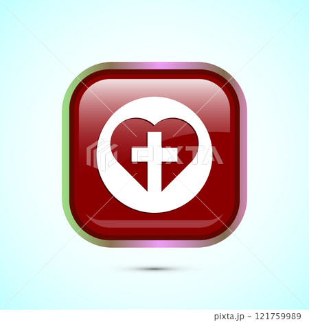 Christian cross icon design illustration, Religion sign. Holy cross logo symbol, Button design Christian cross icon design illustration, Religion sign. Holy cross logo symbol, Button design 121759989