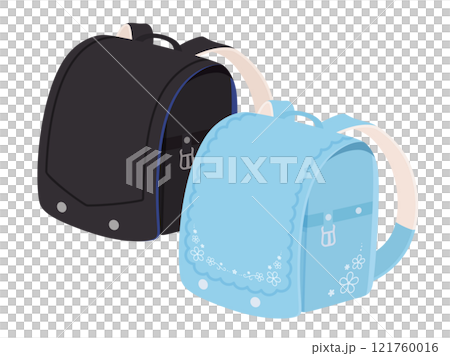 模様が付いたおしゃれなランドセルのイラスト素材 121760016