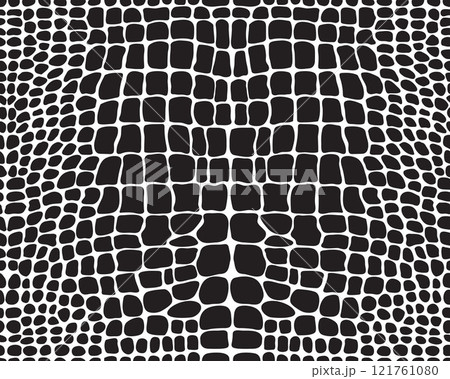 Seamless pattern of alligator skin on a white background	 121761080