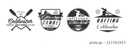 Canoe and Rafting Club Logo for Water Extreme Competition Vector Set Canoe and Rafting Club Logo for Water Extreme Competition Vector Set 121761915