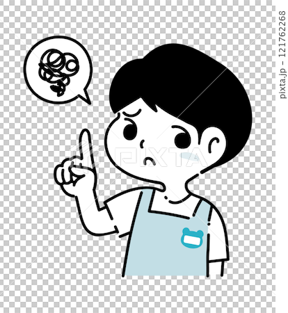 悩む保育士男性のイラスト 121762268