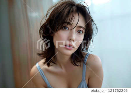 優しさと洗練を感じるセクシーな大人女性の表情 121762295