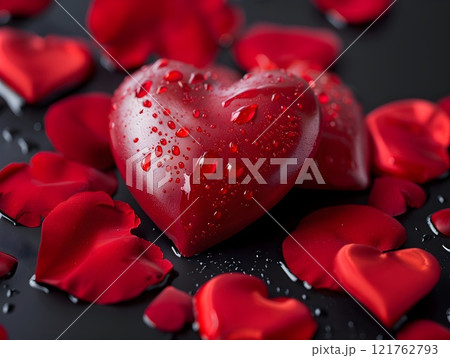 Romantic Hearts and Petals  A Wonderful and Perfect Choice for Love Themes and Celebrations 121762793