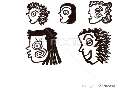 横顔（顔のみ）・フェイス（フェイスのみ）・）・（フェイスのみ）・顔ア 121762848