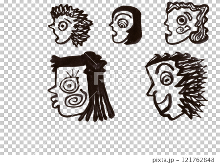 横顔（顔のみ）・フェイス（フェイスのみ）・）・（フェイスのみ）・顔ア 121762848