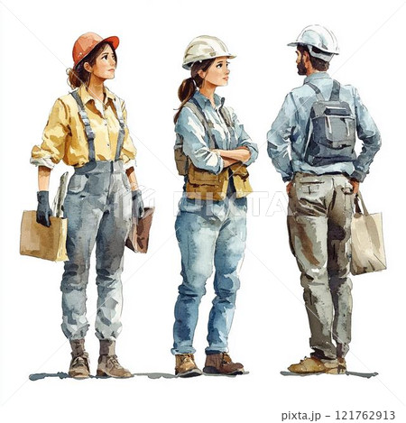 作業服を着た人物のイラスト素材 121762913