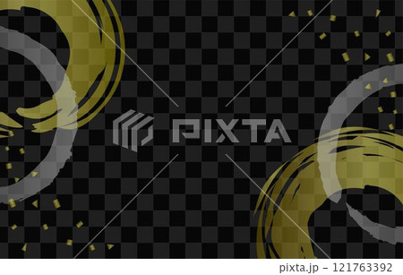 金と銀のブラシストロークと和風デザインの背景素材 121763392