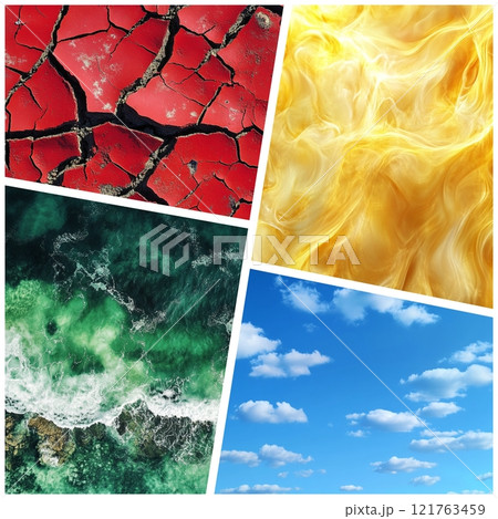 Collage of images of the 4 elements of nature Collage of images of the 4 elements of nature 121763459
