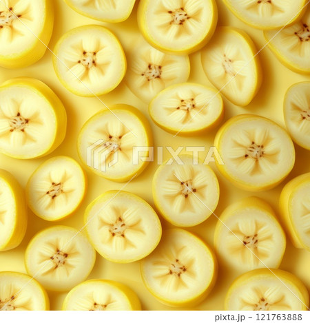 Banana slice chips background 121763888