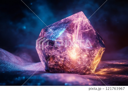 3D crystal with light energy inside it 121763967