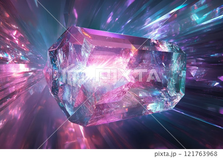 3D crystal with light energy inside it 121763968