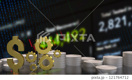 The Gold dollar symbol and gear for technology or Business concept 3d rendering. The Gold dollar symbol and gear for technology or Business concept 3d rendering. 121764712