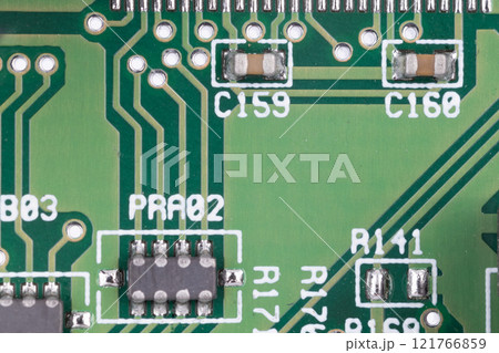 Capacitors and traces on circuit board Capacitors and traces on circuit board 121766859