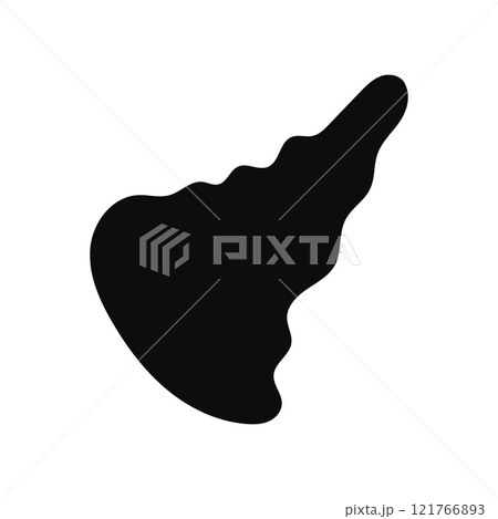 Black vector seashell silhouette with an abstract, flowing design Black vector seashell silhouette with an abstract, flowing design 121766893