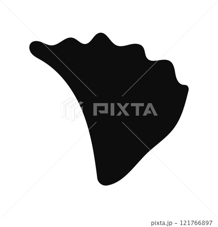 Striking seashell vector silhouette featuring bold curves and smooth lines 121766897