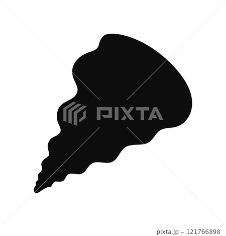 Black vector seashell silhouette with tropical design 121766898