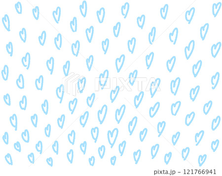 ラフに描いたたくさんのハートイラスト背景 水色・ホワイトデー ラフに描いたたくさんのハートイラスト背景 水色・ホワイトデー 121766941