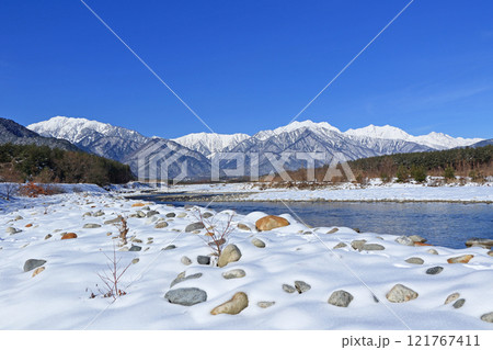 信濃大町山岳展望 冬の北アルプス後立山連峰 信濃大町山岳展望 冬の北アルプス後立山連峰 121767411