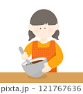 バレンタイン お菓子作りをする女の子 121767636