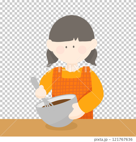 Valentine's Day Girl Making Sweets 121767636