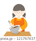 バレンタイン お菓子作りをする女の子 121767637