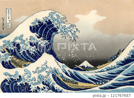 葛飾北斎神奈川沖浪裏イメージ 葛飾北斎神奈川沖浪裏イメージ 121767687