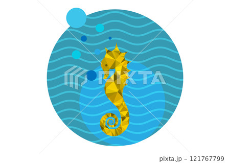 Seahorse Isolated Polygonal Low Poly Logo 121767799