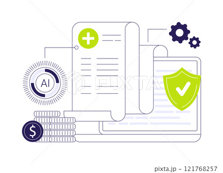 AI-Streamlined Medical Billing and Coding abstract concept vector illustration. AI-Streamlined Medical Billing and Coding abstract concept vector illustration. 121768257
