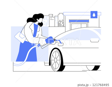 Gas station isolated cartoon vector illustrations. 121768495