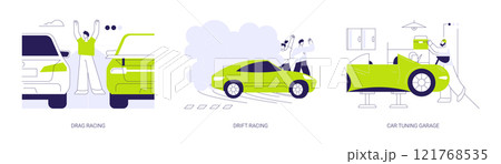 Street racing abstract concept vector illustrations. 121768535